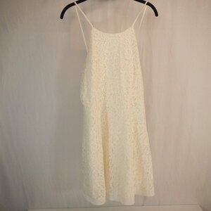 Bleuh Ciel White Laced Sleeveless Lined Mini Dress Size Large